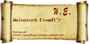 Weinstock Elemér névjegykártya